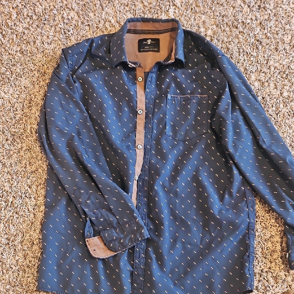 Navy Blue Kids Button Down Shirt